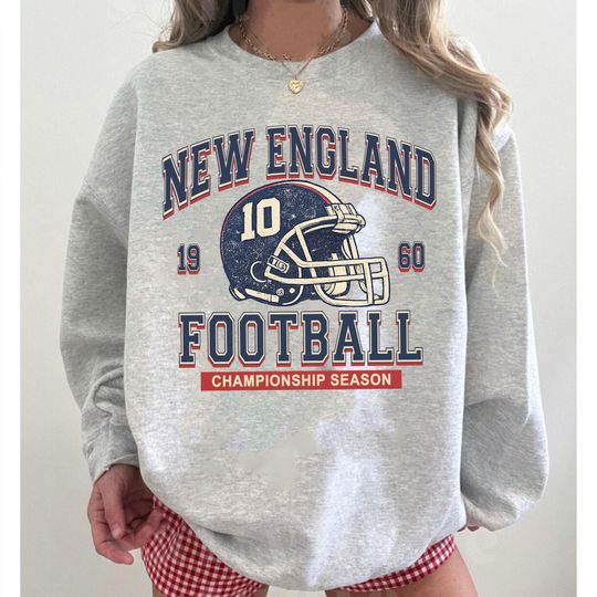 Discover New England 1960 Football Unisex T-Shirt, Championship Season Crewneck, Drake Maye Fans Vintage Football Shirt