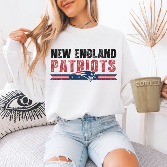 Discover New England Football Retro Mascot Sweatshirt | Retro Patriots Logo Crewneck