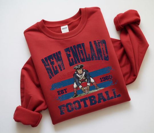 Discover Vintage Patriot Football Sweatshirt, Champion New England Mascot Crewneck