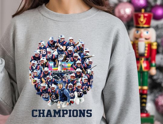 Discover Patriot Football Sweatshirt, Champion New England Mascot Crewneck