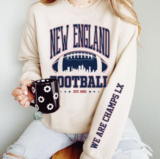 Discover We The Champs New England Football Sweatshirt, Vintage City Fan Crewneck, Unisex Game Day Apparel, Championship Football Gift