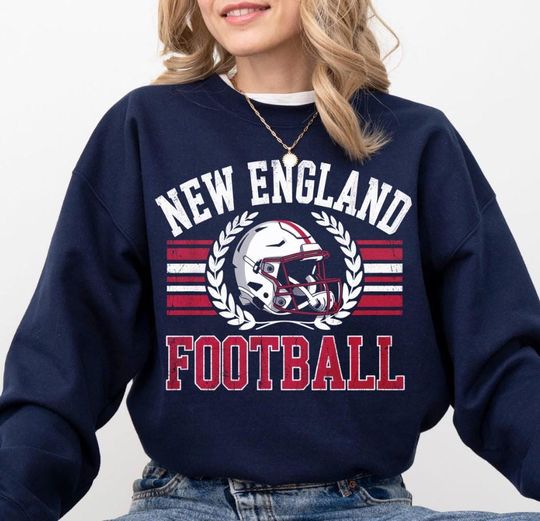 Discover New England Football Retro Style Unisex Sweatshirt, Sports Vintage 90s Hoodie, Game Day Shirt