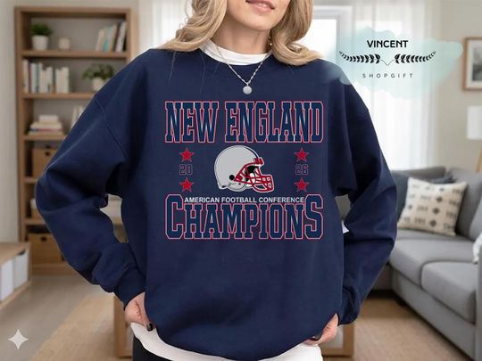 Discover New England Vintage Football Crewneck Sweatshirt Helmet Champions, Drake Maye Shirt, Football Champions Sweatshirt, New England Football Tee