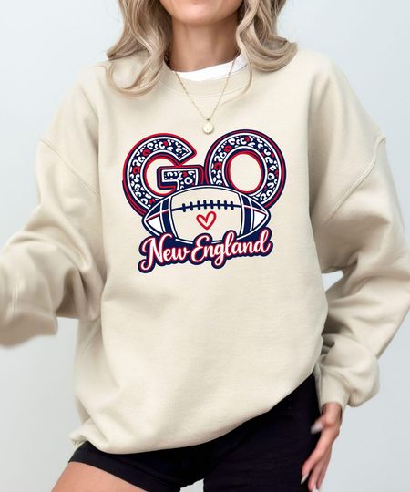 Discover Go New England Football Shirt, Big Game Day Tee, Championship Football Fan Apparel, New England Sports Gift, Super Sunday Outfit