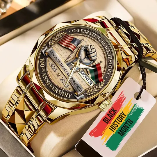 Discover Black History Month 100th Anniversary 2026 Alloy Quartz Watch