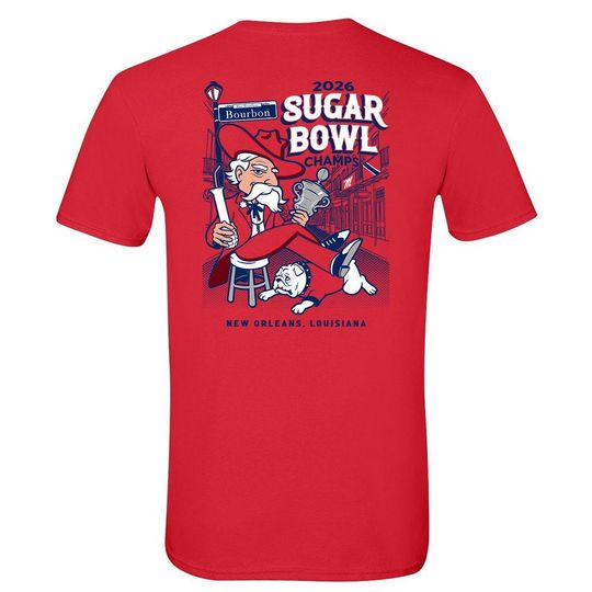 Ole Miss Sugar Bowl 2026 Champions Gildan Softstyle RED t-shirt