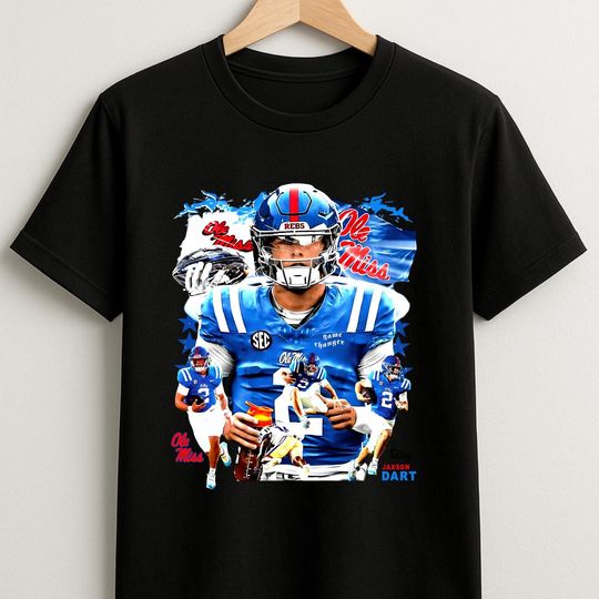 Youth and adult J@xson D@rt Ole Miss Rebels Football Shirt, J@xson D@rt Tee, New York Football Shirts, Football Graphic T-Shirt