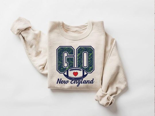 Discover GO New England Sweatshirt, Patriots Game Day Sweatshirt, Football Crewneck