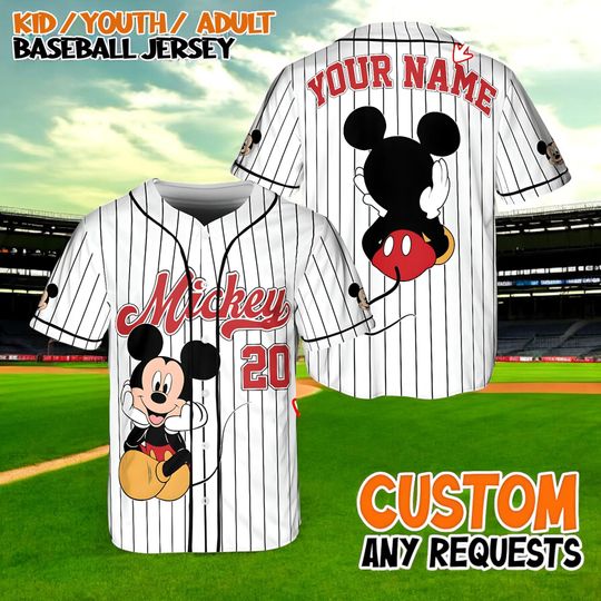 Discover Custom Mickey Baseball Jersey, Personalized Name & Number Shirt, Kids Youth Adult Jersey, Matching Family Outfit, Sport Shirt