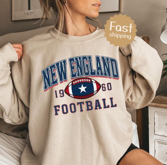 Discover Vintage New England Football Sweatshirt,Est 1960 Patriots Football