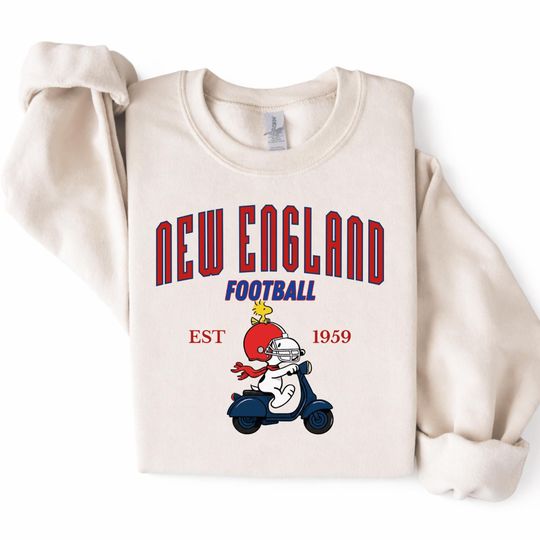 Discover New England Football Retro Cartoon Dog Sweatshirt, Vintage Scooter Mascot Sweatshirt