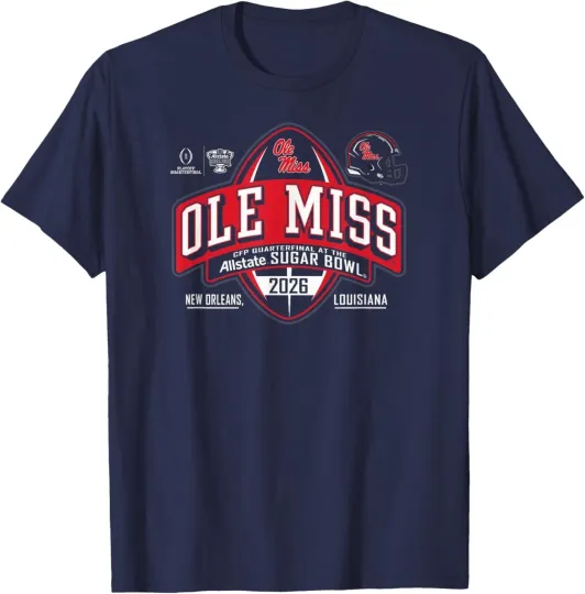 Mississippi Ole Miss Rebels Sugar Bowl CFP Quarter 2025-26 T-Shirt