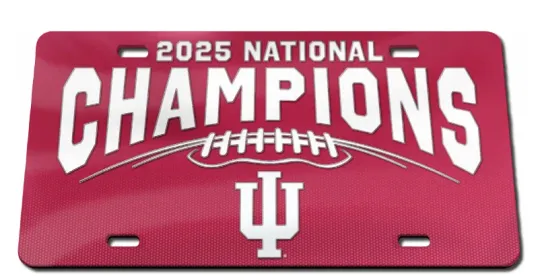 Discover 2025 2026 CFP NCAA National Champions Indiana Hoosiers  License Plate