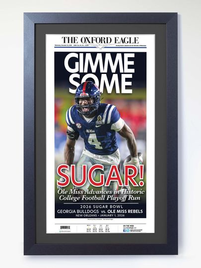Discover 2026 Sugar Bowl Winners GIMME SOME SUGAR  Mississippi Win vs Georgia Football Framed Newspaper