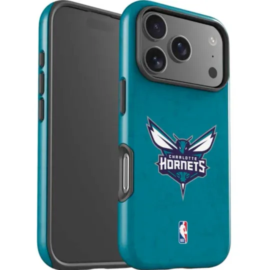 NBA Charlotte Hornets Distressed iPhone 13-17 Pro Max Impact Case