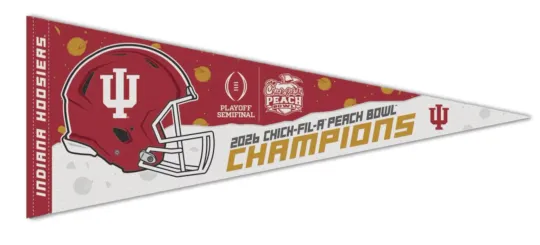 Discover Indiana Hoosiers 2026 CFP Peach Bowl Champions Triangle Pennant