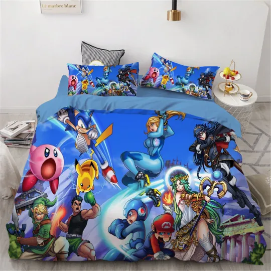 Sonic Super Mario Zelda Bedding Set, Bedroom Decoration