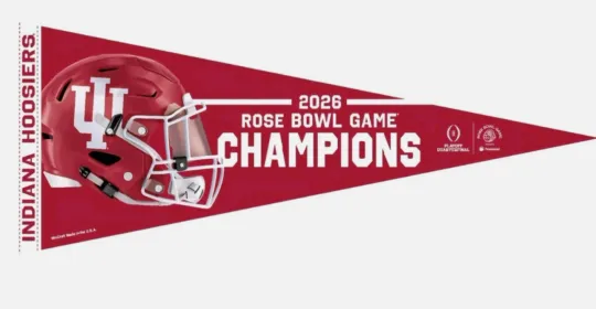 Indiana Hoosiers Rose Bowl & Peach Bowl Champions Triangle Pennant