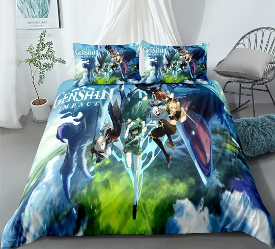 Discover Genshin Impact Bedding Set, Bedroom Decoration