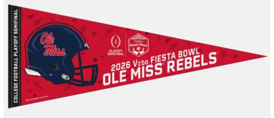 2025 2026 CFP Playoff Ole Miss Rebels Fiesta Bowl Triangle Pennant