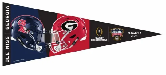 Discover 2025 2026 CFP Sugar Bowl Dueling Pennant Ole Miss Rebels GA bulldogs