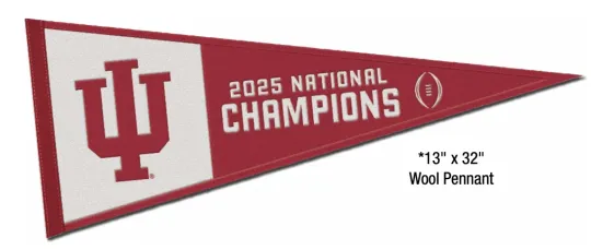 Discover 2025 2026 CFP NCAA National Champions Indiana Hoosiers Wool Pennant