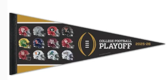 2025-2026 College Football Playoff CFP Field Pennant