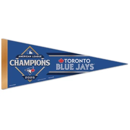 Discover 2025 Toronto Blue Jays American League Champions World Series Premium Triangle Pennant