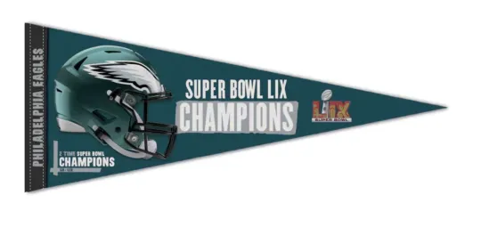 Philadelphia Eagles Super Bowl LIX Champions Triangle Pennant 2024 2025