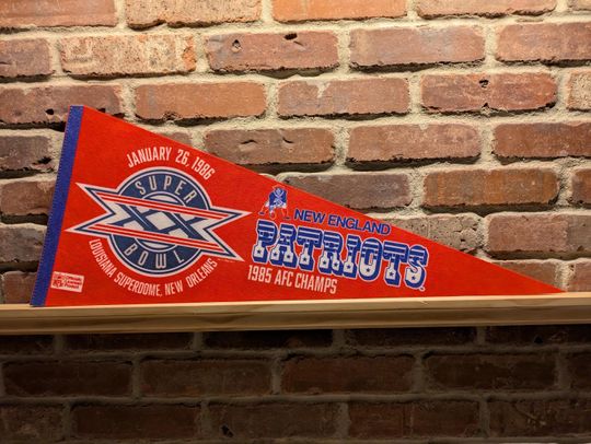 Discover 1980s New England Patriots football Large Vintage Pennant  1986 Super Bowl Authentic Sports Memorabilia