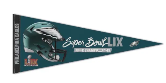 Philadelphia Eagles 2024 NFC Champions & Super Bowl LIX 59 Triangle Pennant