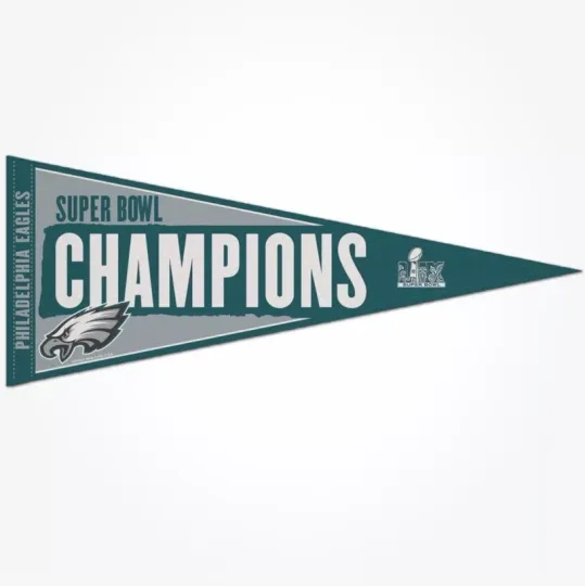 Philadelphia Eagles 2024-2025 Super Bowl LIX Champions Triangle Pennant