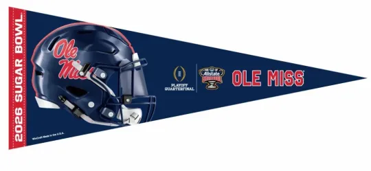 Discover 2025 2026 CFP Sugar Bowl Ole Miss Rebels Triangle Pennant