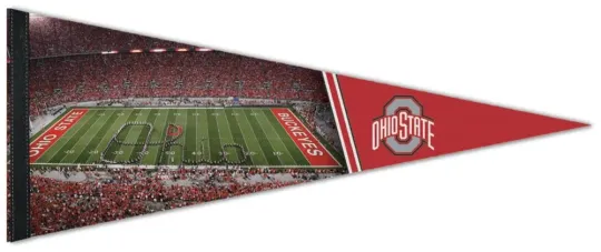 Discover Ohio State Buckeyes Marching Band Script Ohio Premium Felt 12x30 PENNANT