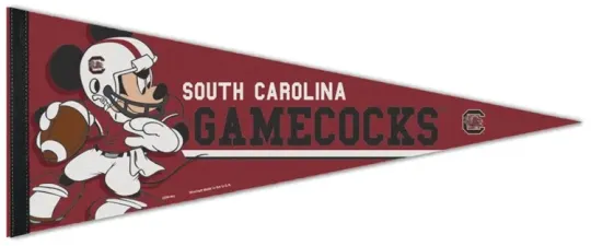 Discover South Carolina Gamecocks MICKEY MOUSE QB NCAA Disney Premium Felt 12x30 PENNANT