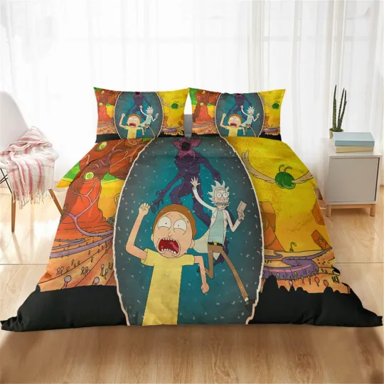 Rick and Rickandmorty Stranger Bedding Set, Bedroom Decoration