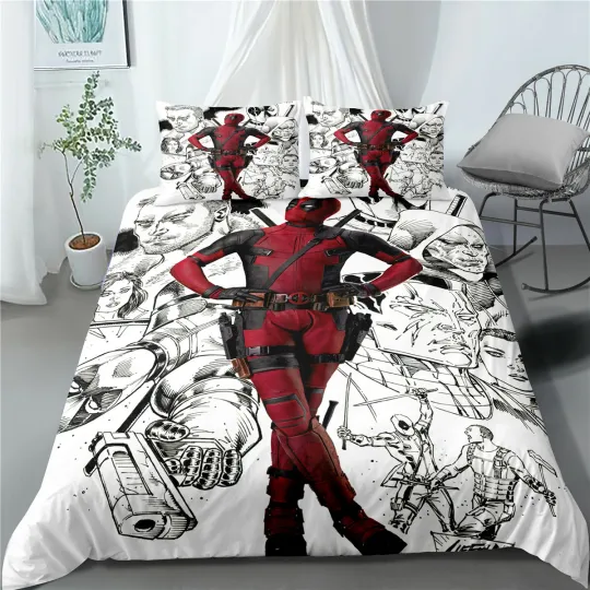 Deadpool Comic Bedding Set, Bedroom Decoration