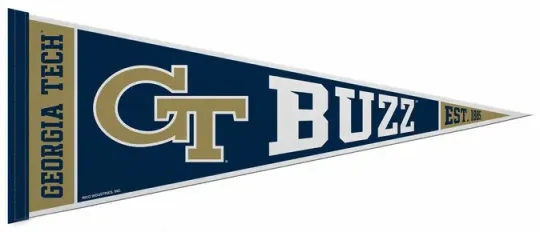 Georgia Tech Yellow Jackets BUZZ Official NCAA Team 12x30 Felt PENNANT