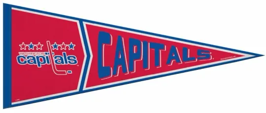 WASHINGTONN CAPITALS Retro-1970s-Style Official Vintage 12x30 Felt PENNANT