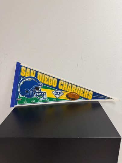 Discover San Diego Chargers football vintage pennant from 1990s