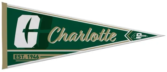 Discover University of North Carolina UNC CHARLOTTE 49ERS NCAA Team 12x30 Felt PENNANT
