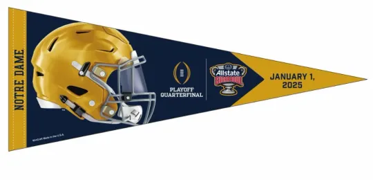 2025 Sugar Bowl ND Fighting Irish CFP Quarterfinals Triangle Pennant