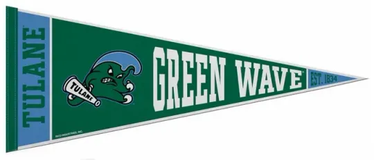 Tulane University GREEN WAVE Official NCAA Team 12x30 Felt PENNANT