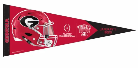 Discover 2025 Sugar Bowl GA bulldogs CFP Quarterfinals Triangle Pennant