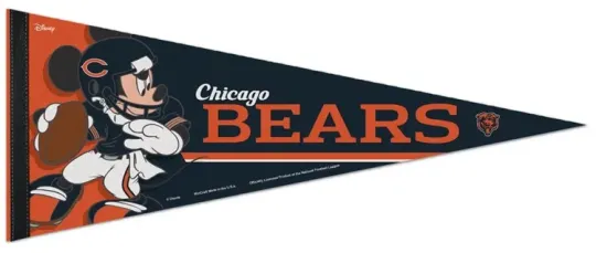 Discover Chicago Bears MICKEY MOUSE QB GUNSLINGER football Disney Premium Felt PENNANT