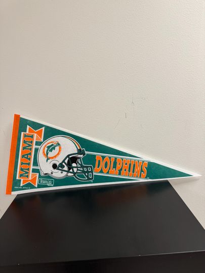 Miami Dolphins football vintage pennant from 1990s