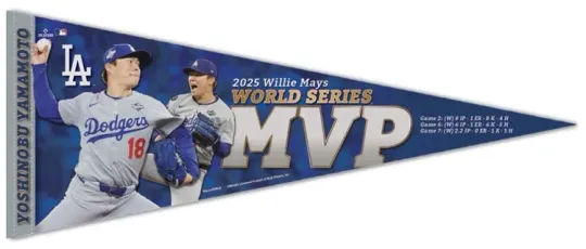 Yoshi YAMAMOTO Los Angeles Dodgers 2025 WORLD SERIES MVP Felt Collector PENNANT