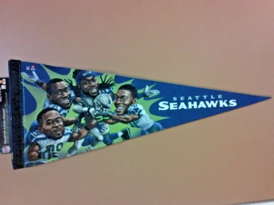 Seattle Seahawks Felt Pennant, Home & Living Decor, Triangle Banner, Brand New with Tags