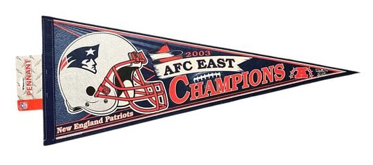 Vintage 2003 New England Patriots AFC East Champions Football Pennant