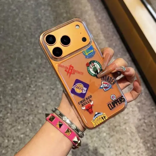 Discover 1pcs Clear Basketball Team Phone Case with NBA Logos Suitable for iPhone Series